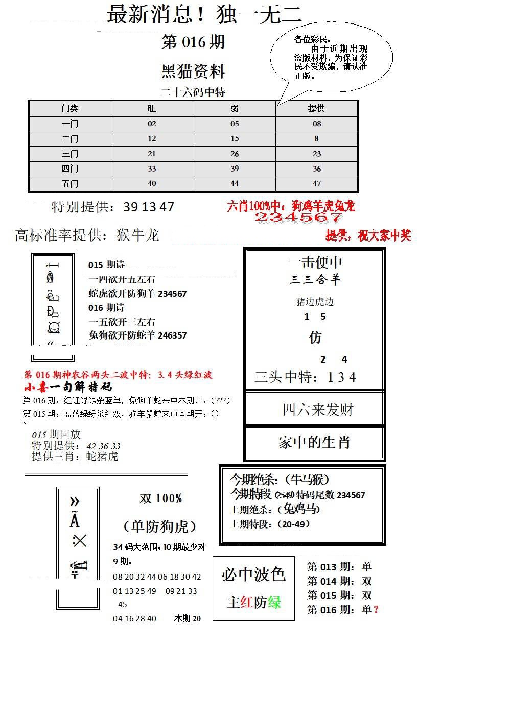 016期独一无二[图]