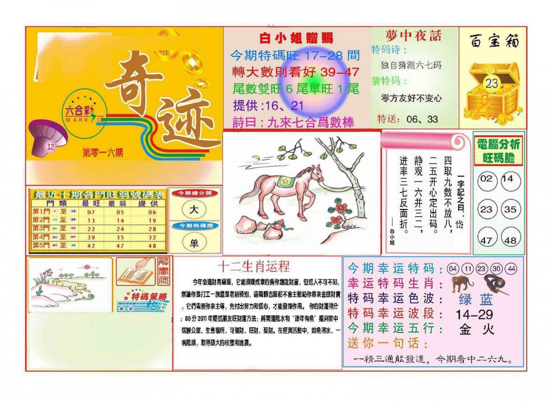 016期马经奇迹A(新图推荐)[图]