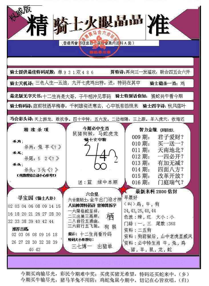 016期骑士火眼晶晶（正）[图]