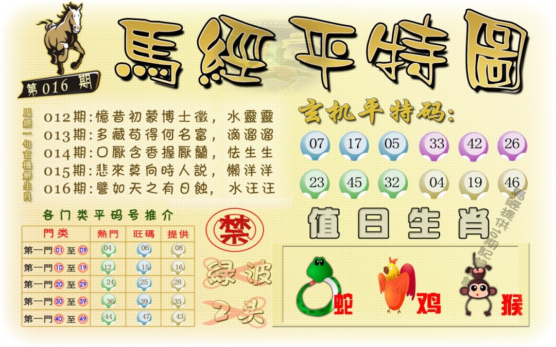 016期马经平特图（荐）[图]