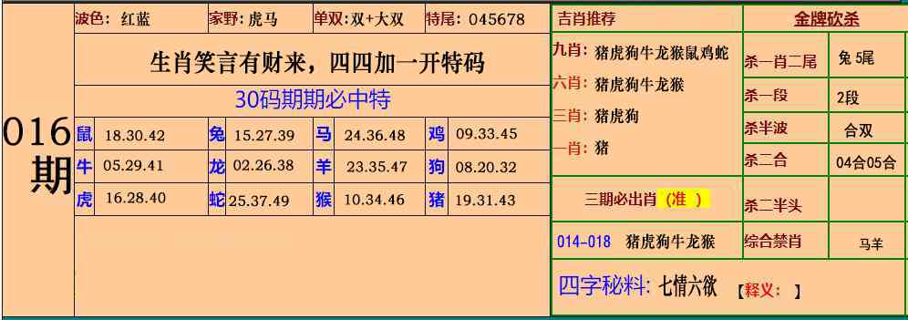 016期小鱼儿30码期期中[图]